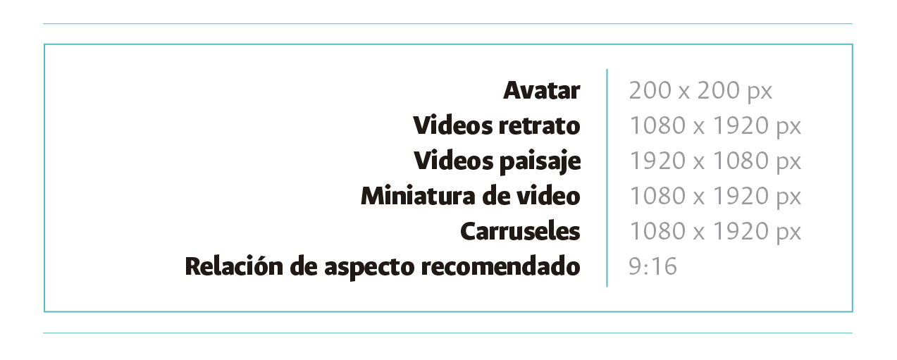 Medidas TikTok Medidas TikTok